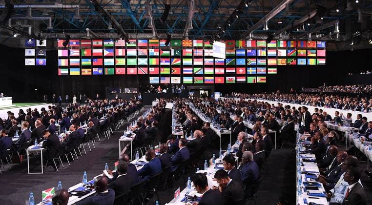 Fussball International FIFA Kongress 2018 in Moskau 13.06.3018 Uebrsicht FIFA Deligierte