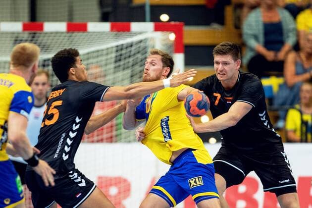 Handball, WM Qualifikation, Schweden - Niederlande 180613 Sveriges Albin Lagergren under VM-kvalmatchen i handboll mellan Sverige och Nederländerna den 13 juni 2018 i Kristianstad. Copyright: MATHILDAxAHLBERG BB180613MA021