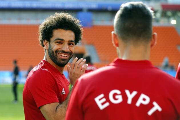 Themen der Woche - SPORT KW25 Bilder des Tages - SPORT Egypt s national soccer team player Mohammed Salah participates in a training session at the Ekaterinburg Arena, in Ekaterinburg, Russia, 14 June 2018. Egypt will face Uruguay tomorrow for the FIFA World Cup WM Weltmeisterschaft Fussball Russia 2018. Egypt s national soccer team training session in Ekaterinbug !ACHTUNG: NUR REDAKTIONELLE NUTZUNG!  Copyright: xKikoxHuescax EKT06 20180614-636645905872027469