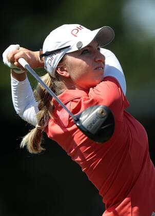 June 14, 2018 - Belmont, Michigan, United States - Sophia Popov of Germany tees off on the 10th tee during the first round of the Meijer LPGA Golf Damen Classic golf tournament at Blythefield Country Club in Belmont, MI, USA Thursday, June 14, 2018. Meijer LPGA Classic - Round One  - ZUMAn230 20180614_zaa_n230_785 Copyright: xJorgexLemusx