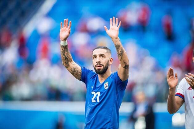 15.06.2018 PETERSBURG SAINT PETERSBURG STADIUM PILKA NOZNA (FOOTBALL) MISTRZOSTWA SWIATA ROSJA 2018 FIFA World Cup WM Weltmeisterschaft Fussball RUSSIA 2018 MAROKO - IRAN (MOROCCO - IRAN) NZ ASHKAN DEJAGAH RADOSC ZWYCIESTWO WYGRANA EMOCJE FOTO LUKASZ SKWIOT CYFRASPORT NEWSPIX.PL --- Newspix.pl  20180615CSLS0092