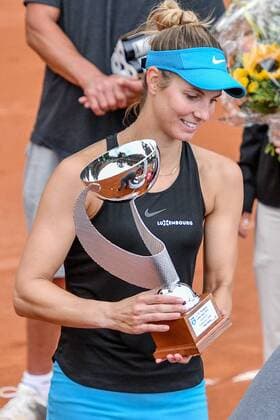 GER, ITF Womens Circuit, 6. ITF- Bredeney Ladies Open 2018 vom 11.-16. Juni 16.06.2018, Verein: Tennisclub Bredeney e.V. Essen (5037) Zeißbogen 29, 45133 Essen , Essen, GER, ITF Womens Circuit, 6. ITF- Bredeney Ladies Open 2018 vom 11.-16. Juni , im Bild Mandy Minella (LUX) mit Pokal nach ihrem Sieg gegen Cindy Burger (NED) im Finale der 6. ITF- Bredeney Ladies Open 2018