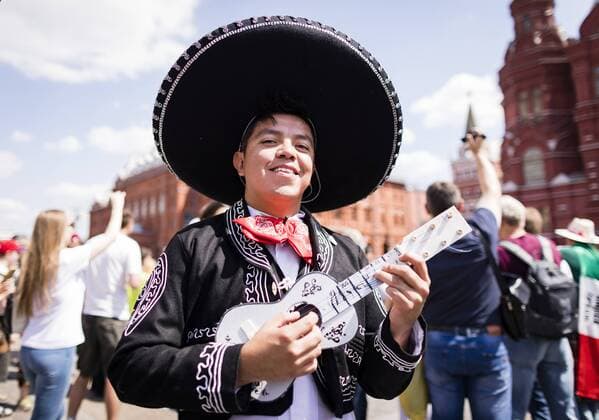 Moskau, 17.06.2018 Mexiko Fan vorm Staatlichen Historischen Museum Moskau Land und Leute