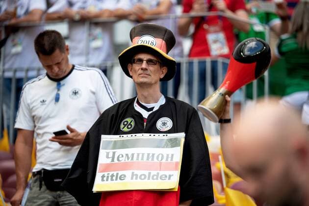 180617 Fans of Germany before the FIFA World Cup WM Weltmeisterschaft Fussball group stage match between Germany and Mexico on June 17, 2018 in Moscow. Photo: Petter Arvidson BILDBYRAN kod PA 92069 Copyright: PETTERxARVIDSON BB180617PA024