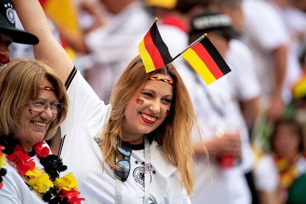 180617 Fans of Germany before the FIFA World Cup WM Weltmeisterschaft Fussball group stage match between Germany and Mexico on June 17, 2018 in Moscow. Photo: Petter Arvidson BILDBYRAN kod PA 92069 Copyright: PETTERxARVIDSON BB180617PA029
