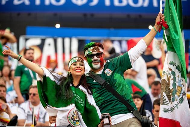 180617 Fans of Mexico before the FIFA World Cup WM Weltmeisterschaft Fussball group stage match between Germany and Mexico on June 17, 2018 in Moscow. Photo: Petter Arvidson BILDBYRAN kod PA 92069 Copyright: PETTERxARVIDSON BB180617PA030