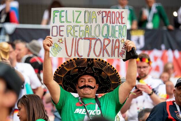 180617 Fans of Mexico before the FIFA World Cup WM Weltmeisterschaft Fussball group stage match between Germany and Mexico on June 17, 2018 in Moscow. Photo: Petter Arvidson BILDBYRAN kod PA 92069 Copyright: PETTERxARVIDSON BB180617PA031
