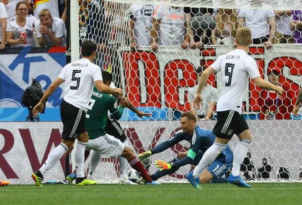 Torwart Manuel Neuer (Deutschland Germany) rettet - 17.06.2018: Deutschland vs. Mexico, Luschniki Stadium Moskau