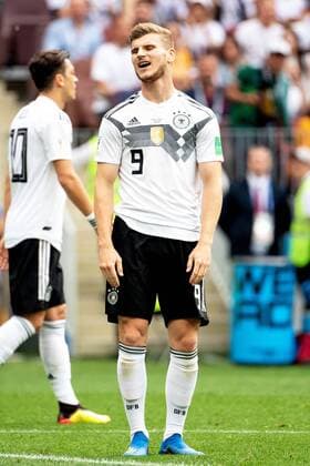 180617 Timo Werner of Germany looks dejected during the FIFA World Cup WM Weltmeisterschaft Fussball group stage match between Germany and Mexico on June 17, 2018 in Moscow. Photo: Petter Arvidson BILDBYRAN kod PA 92069 Copyright: PETTERxARVIDSON BB180617PA051
