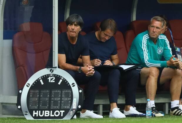 Bundestrainer Joachim Loew (Deutschland Germany) angespannt - 17.06.2018: Deutschland vs. Mexico, Luschniki Stadium Moskau