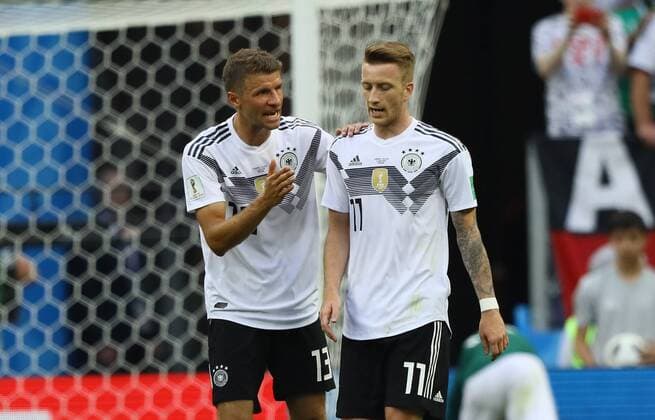 Marco Reus (Deutschland, Germany) und Thomas Mueller (Deutschland Germany) - 17.06.2018: Deutschland vs. Mexico, Luschniki Stadium Moskau