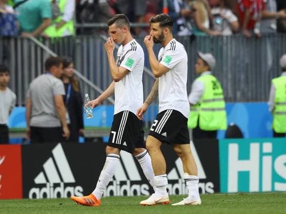 Julian Draxler (Deutschland, Germany) und Marvin Plattenhardt (Deutschland Germany) enttäuscht - 17.06.2018: Deutschland vs. Mexico, Luschniki Stadium Moskau