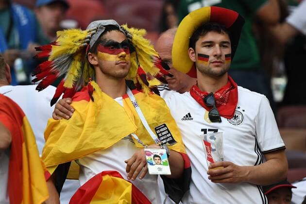 Fussball, Herren, Saison 2017 18, Weltmeisterschaft in Russland, Gruppe F (1. Spieltag, Luschniki-Stadion Moskau), Deutschland - Mexiko, Enttäuschung nach Abpfiff bei den deutschen Fans, 17.06.2018, Copyright: xMatthiasxKochx