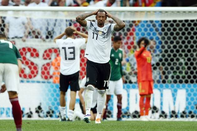 Thomas Müller, Jerome Boateng enttäuscht Enttäuschung Fußball Fussball FIFA WM Weltmeisterschaft Russland Russia 2018 Saison 2017 2018 17.06.2018 BRDeutschland GER vs. Mexico MEX
