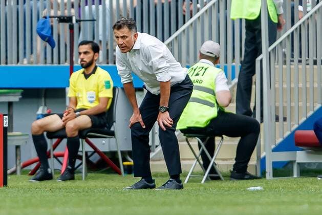 Moskau, Russland, 17.06.2018, FIFA Weltmeisterschaft, Gruppe F, Deutschland - Mexico, Trainer Juan Carlos Osorio (MEX) schaut ( DeFodi507