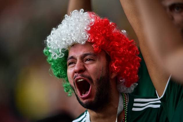 A fan of Mexico bursts into tears after Mexico defeated Germany in their Group F match during the 2018 FIFA World Cup WM Weltmeisterschaft Fussball in Moscow, Russia, 17 June 2018. Mexico won its World Cup opener, hanging on to defeat defending champion Germany 1-0 in Moscow. many  20180618_65632
