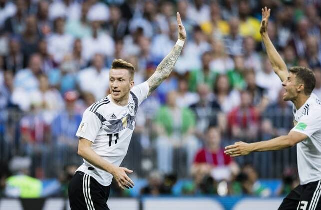 Moskau, 17.06.2018 Marco Reus (Deutschland), Thomas Müller (Deutschland) Deutschland - Mexiko