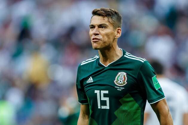 Moskau, Russland, 17.06.2018, FIFA Weltmeisterschaft, Gruppe F, Deutschland - Mexico, Hector Moreno (MEX) gestikuliert, gestik ( DeFodi507
