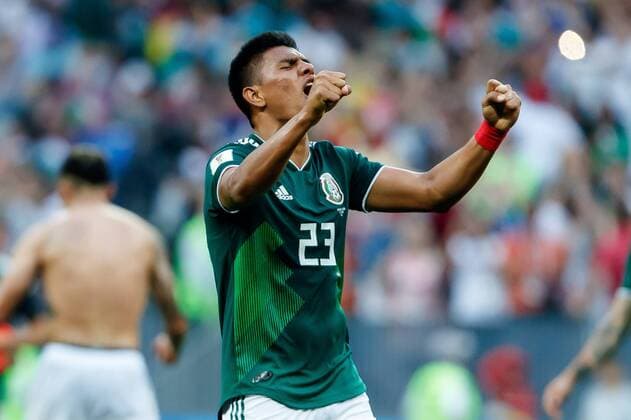 Moskau, Russland, 17.06.2018, FIFA Weltmeisterschaft, Gruppe F, Deutschland - Mexico, Jesus Gallardo (MEX) schlussjubel ( DeFodi507