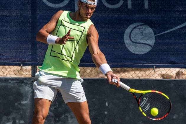 Spanish player Rafa Nadal is seen during a training session at Santa Ponça tennis club in Calvia, Spain, 19 June 2018. Nadal will be playing in The Championships, Wimbledon, that takes place in London from 02 to 15 July. Rafa Nadal !ACHTUNG: NUR REDAKTIONELLE NUTZUNG!  Copyright: xCATIxCLADERAx GRAF3122 20180619-636650162396923163