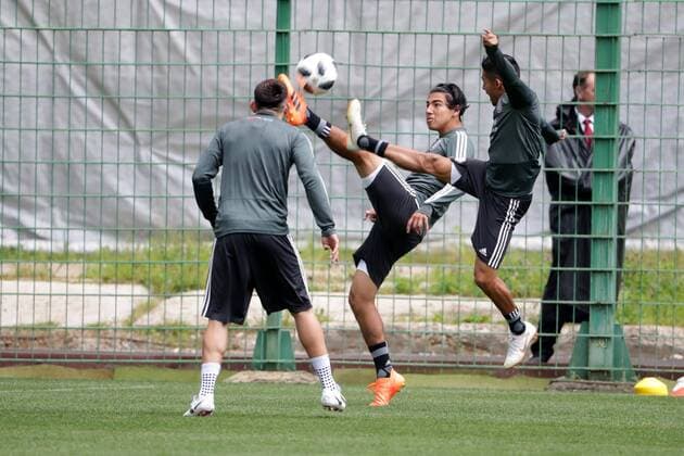 June 19, 2018 - Integrantes de la seleccion nacional de futbol de Mexico en sesion de entrenamiento en instalaciones del tricolor en Moscu foto: Luis Cortes El Universal Deportes Latin News: June 19, 2018  - ZUMAu78_ 20180619_zaf_u78_542 Copyright: xLuisxCortesx