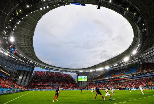 Bilder des Tages - SPORT YEKATERINBURG, RUSSIA - JUNE 21, 2018: A view of Yekaterinburg Arena during the 2018 FIFA World Cup WM Weltmeisterschaft Fussball Group C Round 2 football match between France and Peru. Donat Sorokin TASS  TS085931
