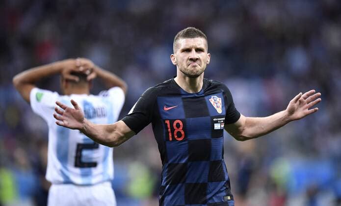 Bilder des Tages - SPORT (180621) -- NIZHNY NOVGOROD, June 21, 2018 -- Ante Rebic of Croatia celebrates his scoring during the 2018 FIFA World Cup WM Weltmeisterschaft Fussball Group D match between Argentina and Croatia in Nizhny Novgorod, Russia, June 21, 2018. ) (SP)RUSSIA-NIZHNY NOVGOROD-2018 WORLD CUP-GROUP D-ARGENTINA VS CROATIA ChenxYichen 