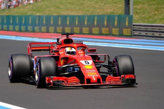 June 22, 2018 - Le Castellet, Var, France - Ferrari 5 Driver SEBASTIAN VETTEL (GER) in action during the Formula one French Grand Prix at the Paul Ricard circuit at Le Castellet - France F1 2018: Spanish Grand Prix: Free Practice 1 - ZUMAp119 20180622_zaf_p119_005 Copyright: xPierrexSteveninx