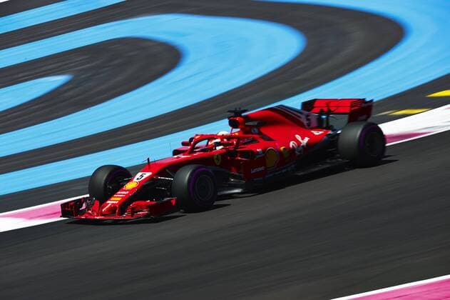 Formel 1, GP Frankreich 22nd June 2018, Circuit Paul Ricard, Le Castellet, France; French Formula One Grand Prix, Friday free practice; Sebastian Vettel of the Ferrari Team in action during the free practice 1  ActionPlus12039326 PabloxGuillen