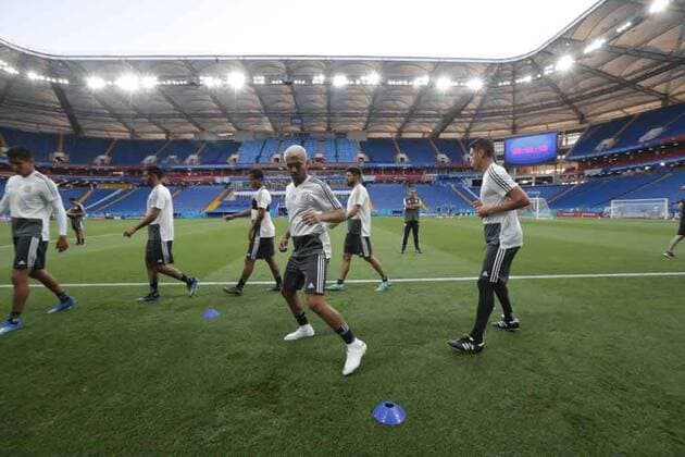June 22, 2018 - EUM20180622DEP02.JPG.ROSTOV, Rusia, SoccerFutbol-Mundial.- 22 de junio de 2018. Sesion de entrenamiento de la Seleccion Mexicana de futbol en el Estadio Rostov Arena, previo al partido que tendran ante su similar de Corea del Sur este sabado, como parte de las actividades de fase de grupos del Mundial de Rusia. Foto: Agencia EL UNIVERSALLuis CortesMAR. Latin News: June 22, 2018  - ZUMAu78_ 20180622_zaf_u78_508 Copyright: xElxUniversalx
