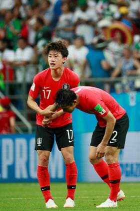 WM 2018, Südkorea - Mexiko South Korean defender Lee Yong (R) and South Korean midfielder Lee Jae-sung during the FIFA World Cup WM Weltmeisterschaft Fussball 2018 Group F soccer match between Korea Republic and Mexico, in Rostov-On-Don, Russia, 23 June 2018. KOREA REPUBLIC VS. MEXICO !ACHTUNG: NUR REDAKTIONELLE NUTZUNG!  Copyright: xJosexMendezx FWC28-107 20180623-636653771963492145
