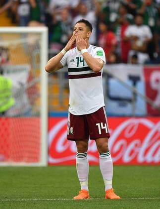 WM 2018, Südkorea - Mexiko (180623) -- ROSTOV-ON-DON, June 23, 2018 -- Javier Hernandez of Mexico celebrates scoring during the 2018 FIFA World Cup WM Weltmeisterschaft Fussball Group F match between South Korea and Mexico in Rostov-on-Don, Russia, June 23, 2018. ) (SP)RUSSIA-ROSTOV-ON-DON-2018 WORLD CUP-GROUP F-SOUTH KOREA VS MEXICO LixGa 