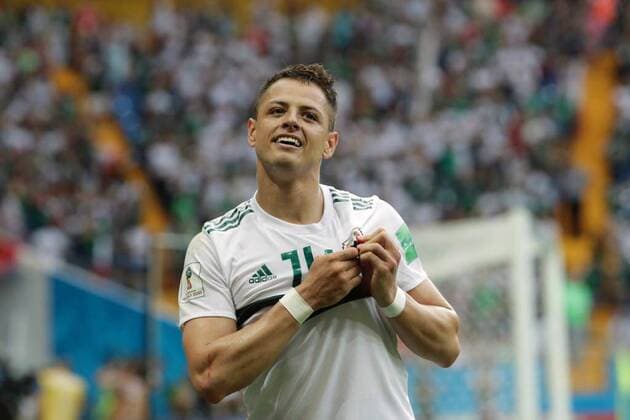 WM 2018, Südkorea - Mexiko June 23, 2018 - EUM20180623DEP25.JPG .ROSTOV, Rusia, SoccerFutbol-Mundial.- Celebracion del gol anotado por Javier Chicharito Hernandez, durante el partido Mexico vs Corea del Sur, que le dio la victoria a la Seleccion Mexicana 2-1, en el Estadio Rostov Arena, este 23 de junio de 2018. Foto: Agencia EL UNIVERSALLuis CortesEELG Latin News: June 23, 2018 Copyright: xElxUniversalx
