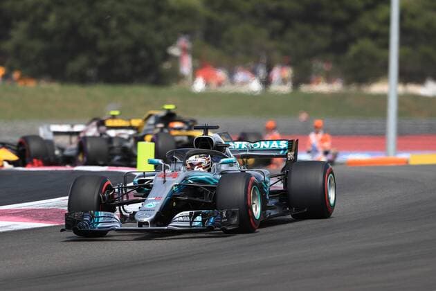 24th June 2018, Circuit Paul Ricard, Le Castellet, France; French Formula One Grand Prix, race day; Mercedes AMG Petronas Motorsport, Lewis Hamilton leads the race early  ActionPlus12040285 Octane