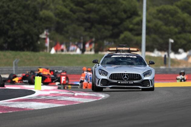 24th June 2018, Circuit Paul Ricard, Le Castellet, France; French Formula One Grand Prix, race day; Mercedes AMG Petronas Motorsport, Lewis Hamilton leads under safety car after the Vettel and Bottas crash  ActionPlus12040291 Octane