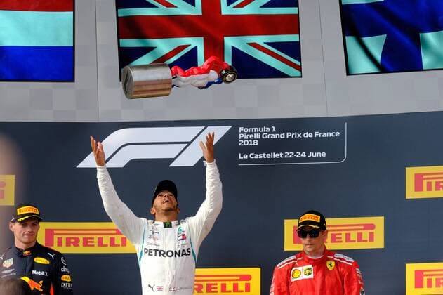 June 24, 2018 - Le Castellet, Var, France - Mercedes 44 Driver LEWIS HAMILTON (GBR) win the Formula one French Grand Prix at the Paul Ricard circuit at Le Castellet - France, Max Verstappen finish second and Kimi Raikkonen third F1 2018: French Grand Prix : Lewis Hamilton won - ZUMAp119 20180624_zaf_p119_002 Copyright: xPierrexSteveninx