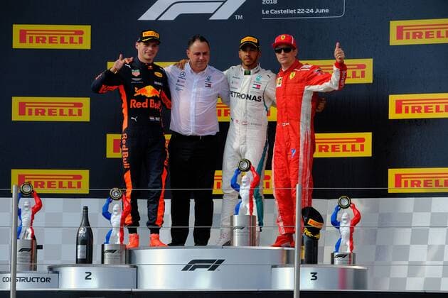 June 24, 2018 - Le Castellet, Var, France - Mercedes 44 Driver LEWIS HAMILTON (GBR) win the Formula one French Grand Prix at the Paul Ricard circuit at Le Castellet - France, Max Verstappen finish second and Kimi Raikkonen third. F1 2018: French Grand Prix : Lewis Hamilton won - ZUMAp119 20180624_zaf_p119_004 Copyright: xPierrexSteveninx