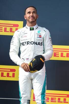 Race winner Lewis Hamilton (GBR) Mercedes-AMG F1 celebrates on the podium at Formula One World Championship WM Weltmeisterschaft Rd8, French Grand Prix, Race, Paul Ricard, France, Sunday 24 June 2018. FORMULE 1 : Grand Prix de France - Circuit Paul-Ricard - 24 06 2018 LionelUrman Panoramic 