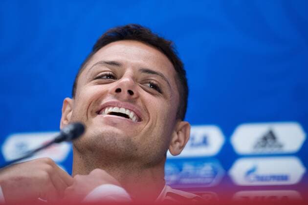 WM 2018, Pressekonferenz Nationalteam Mexiko 180626 Javier Hernandez of the Mexican national football team at a press conference PK Pressekonferenz during the FIFA World Cup WM Weltmeisterschaft Fussball on June 26, 2018 in Ekaterinburg. Photo: Joel Marklund BILDBYRN kod JM 87734 Copyright: JOELxMARKLUND BB180626JM063