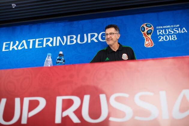 WM 2018, Pressekonferenz Nationalteam Mexiko 180626 Head coach Juan Carlos Osorio of the Mexican national football team at a press conference PK Pressekonferenz during the FIFA World Cup WM Weltmeisterschaft Fussball on June 26, 2018 in Ekaterinburg. Photo: Joel Marklund BILDBYRN kod JM 87734 Copyright: JOELxMARKLUND BB180626JM067