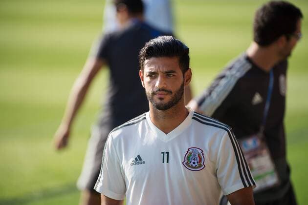 180626 Carlos Vela of the Mexican national football team at a practice session during the FIFA World Cup WM Weltmeisterschaft Fussball on June 26, 2018 in Ekaterinburg. Photo: Joel Marklund BILDBYRN kod JM 87735 Copyright: JOELxMARKLUND BB180626JM078
