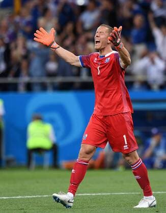 Bilder des Tages - SPORT FUSSBALL WM 2018 Vorrunde Gruppe D ---- Island - Kroatien 26.06.2018 Torwart Hannes Halldorsson (Island) *** FIFA World Cup 2018 Preliminary Group D Iceland Croatia 26 06 2018 Goalkeeper Hannes Halldorsson Iceland 