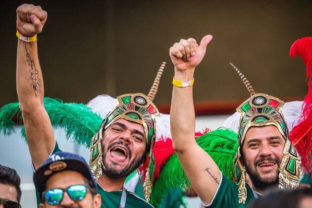 180627 Fans of Mexico during the FIFA World Cup WM Weltmeisterschaft Fussball group stage match between Mexico and Sweden on June 27, 2018 in Ekaterinburg. Photo: Petter Arvidson BILDBYRAN kod PA 87737 Copyright: PETTERxARVIDSON BB180627PA026