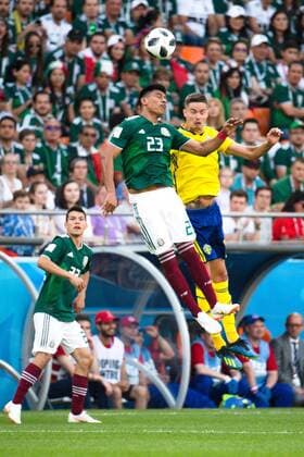 180627 Jesus Gallardo of Mexico and Mikael Lustig of Sweden during the FIFA World Cup WM Weltmeisterschaft Fussball group stage match between Mexico and Sweden on June 27, 2018 in Ekaterinburg. Photo: Petter Arvidson BILDBYRN kod PA 87737 Copyright: PETTERxARVIDSON BB180627PA060
