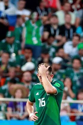 Mexican midfielder Hector Herrera during the FIFA World Cup WM Weltmeisterschaft Fussball 2018 Group F soccer match between Mexico and Sweden, in Ekaterinburg, Russia, 27 June 2018. MEXICO VS. SWEDEN !ACHTUNG: NUR REDAKTIONELLE NUTZUNG!  Copyright: xJosexMendezx FWC42-140 20180627-636657181245928328