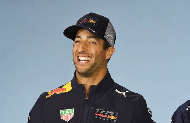 Daniel Ricciardo (Aston Martin Red Bull Racing) lacht waehrend der Pressekonferenz, Formel 1 Grosser Preis von Oesterreich, Red Bull Ring, 28.06.2018, Formel 1 Grosser Preis von Oesterreich, Red Bull Ring, 28.06.2018 Spielberg Copyright: xEIBNER Florian_Schustx EP_SCHUST