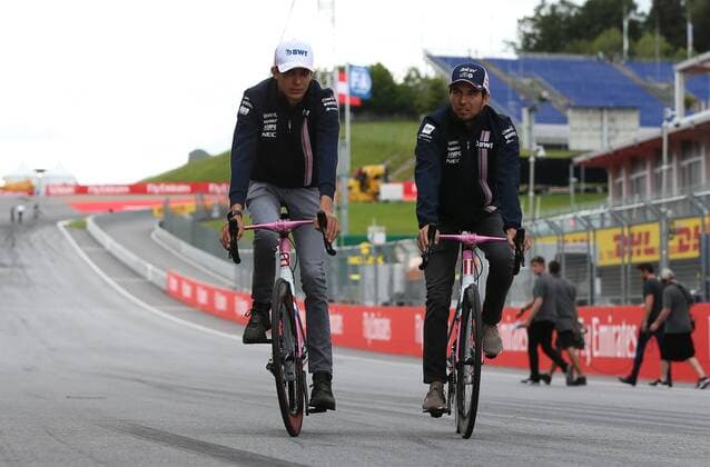 Esteban Ocon, Sergio Perez, Sahara Force India F1, formula 1 GP, Austria in Spielberg, 29.06.2018 Photo:mspb Jean Petin Esteban Ocon, Sergio Perez, formula 1 GP, Austria 2018