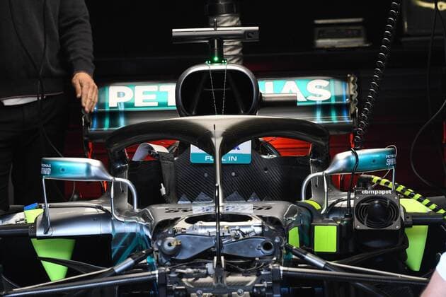 Das Fahrzeug von Lewis Hamilton (Mercedes AMG Petronas Motorsport) in der Box, Formel 1 Grosser Preis von Oesterreich, Red Bull Ring, 29.06.2018, Formel 1 Grosser Preis von Oesterreich, Red Bull Ring, 29.06.2018 Spielberg Copyright: xEIBNER Florian_Schustx EP_SCHUST