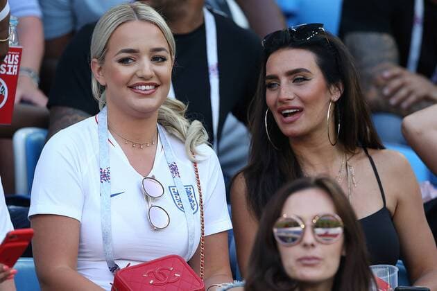 England v Belgium 2018 FIFA World Cup WM Weltmeisterschaft Fussball Jordan Pickford of England s partner Megan Davison and Kyle Walker of England s partner Annie Kilner before the 2018 FIFA World Cup match at Kaliningrad Stadium, Kaliningrad Content Not Available For UK Newspapers Copyright: xPaulxChestertonx FIL-11967-0286