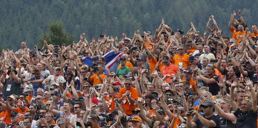 FORMULA 1 - GP of Austria 2018 SPIELBERG,AUSTRIA,30.JUN.18 - MOTORSPORTS, FORMULA 1 - Grand Prix of Austria, Red Bull Ring, free practice. Image shows fans of Max Verstappen (NED Red Bull Racing). GEPAxpictures xWolfgangxGrebien